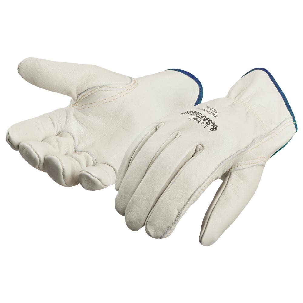 SAFEGEAR 3-pk. Cowhide Leather Work Gloves with Keystone Thumb - XL Driver Safety Gloves for Men or Women - For Truck Driving, Construction, Welding, Gardening & More - & Associates