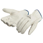SAFEGEAR 3-pk. Cowhide Leather Work Gloves with Keystone Thumb - XL Driver Safety Gloves for Men or Women - For Truck Driving, Construction, Welding, Gardening & More - & Associates