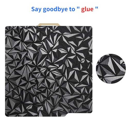 3D Printer Platform 257 x 257mm for Bambulab X1 X1C P1P P1S: Powder PEI - Texture PEO Build Plate for 3D Printing Project Removable and Flexible Spring Steel Sheet BCZAMD