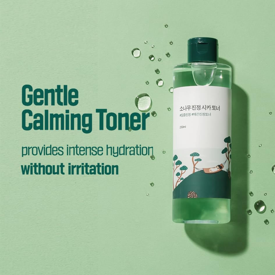 ROUND LAB Pine Tree Calming Cica Toner 8.45 Fl Oz, Face serum, Intesive calming for sensitive skin, Skin care and rejuvenate, Strong vitality with madecasocide