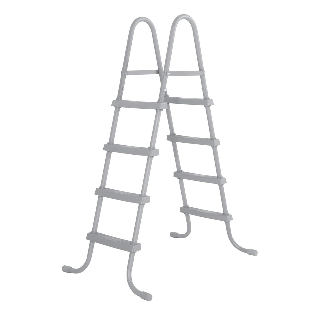 Bestway Above Ground Pool Ladder for Swimming Pools 42" or 48" Tall, Metal Frame Step Ladder with Plastic Steps for Pool Entry and Exit