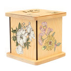 Wooden Piggy Bank for Kids and Adults, Personalized Gift Handmade in USA by BloomOwl, Custom Piggy Bank, Personalized Banks for Kids, Gifts for Baby Boys and Girls (Floral- Vintage)