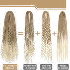 Boho Dreadlocks extension Synthetic Double Ends Dreadlocks with Curly Ended, 20 inches 5 Strands Fish-Bone Braids, Handmade Soft DE Dread Locks (DE 27/613, 24inch)
