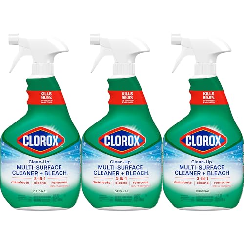 Clorox Clean-Up Multi-Surface Cleaner with Bleach, Original, Spray Bottle, 32 Fl Oz., Pack of 3