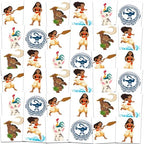 Moana Tattoos Party Favors Bundle ~ 72 Perforated Individual 2" x 2" Moana Temporary Tattoos for Kids Girls Boys (Moana Party Supplies)