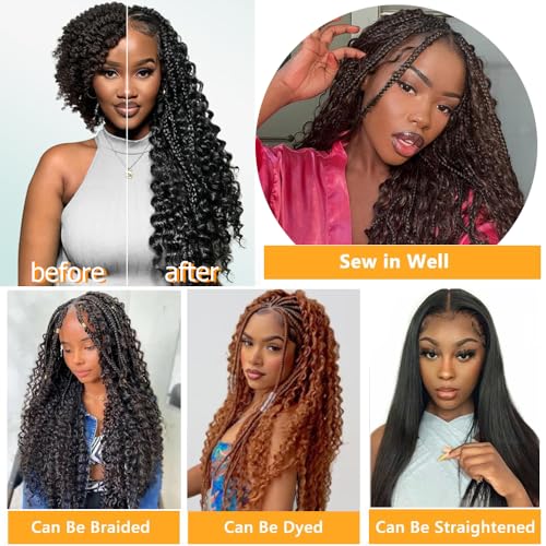 Deep Wave Bulk Hair for Braiding 16A Deep Water Wave Bulk Human Hair for Braiding Brazilian Virgin Curly Human Hair 24 Inch 50g Curly Braiding Hair for Boho Braids Micro Twist