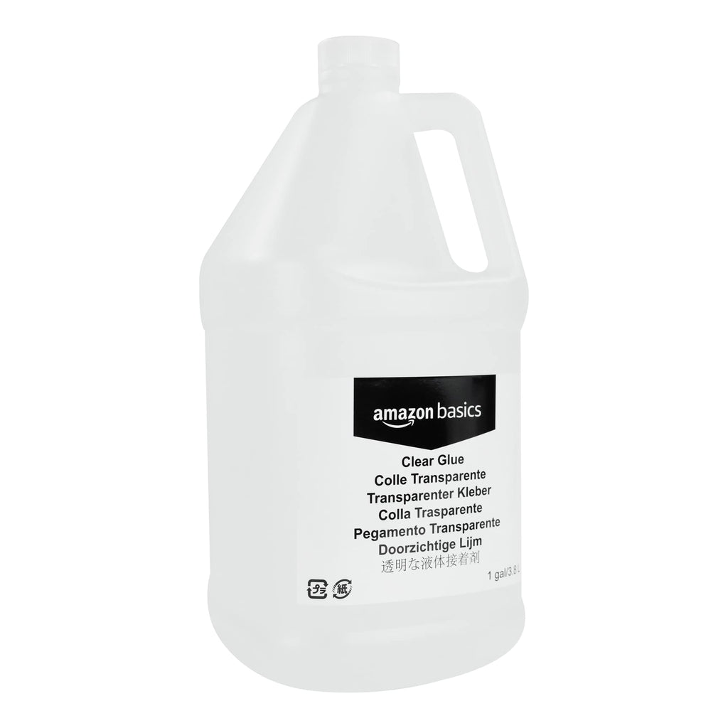 Amazon Basics All Purpose Washable Clear Liquid School Glue for Making Slime, Paper, Cardboard, Wood, Craft Projects, 128 fl oz