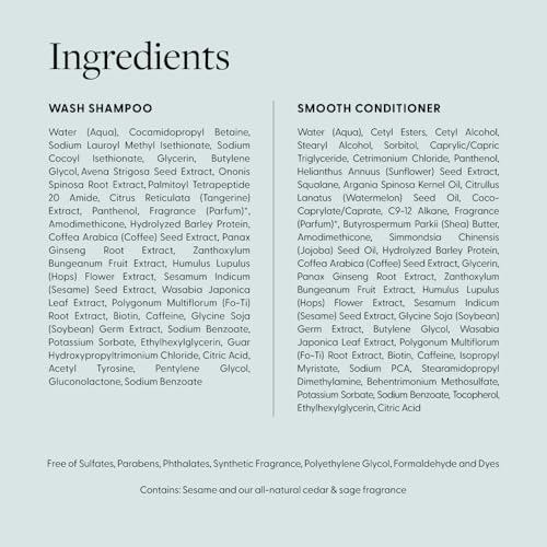 Arey Shower Duo | Wash Shampoo and Smooth Conditioner | Delay + Reduce the Signs of Aging Grey Hair | Retain Moisture, Promote Smoothness | Vegan, Gluten-Free & Cruelty Free (2 Pack, 8.45 Fl Oz each)