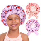 YANIBEST 2 PCS Baby Bonnet Silk Satin Bonnet for Kids Sleeping Cap Curly Natural Hair Silk Bonnets for Girls Boys Infant