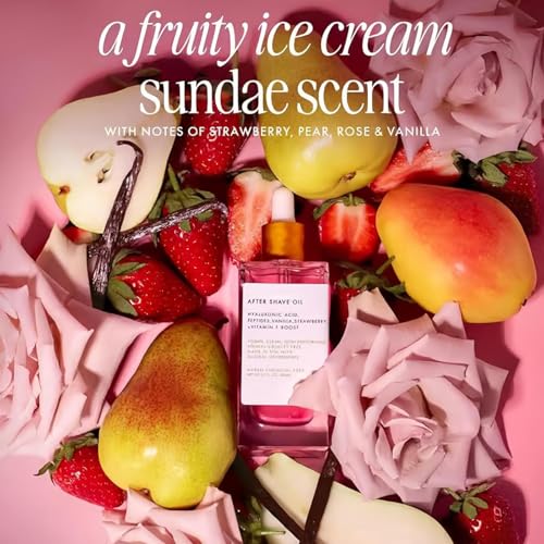 Strawberry Vanilla After Shave Oil, Women for Smooth Skin, Soft Serve After Shave Oil, After Shave Oil Strawberry, Soft Serve After Shave Oil, Prevent Ingrown Hairs & Dryness