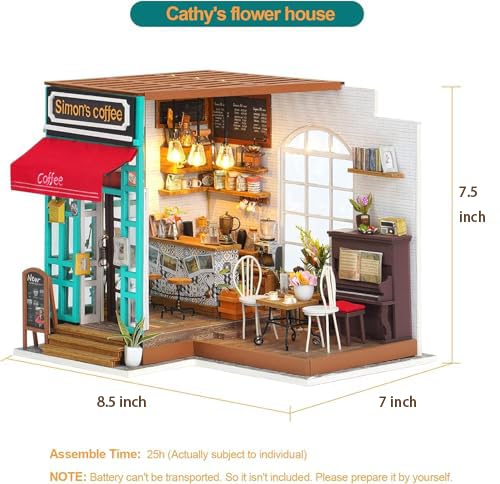 Rolife 1:20 Miniature House Kits-Tiny House Kit-DIY Miniature Dollhouse Kits for Adults-Model Building Craft Kits-Hobbies Gifts for Women and Men