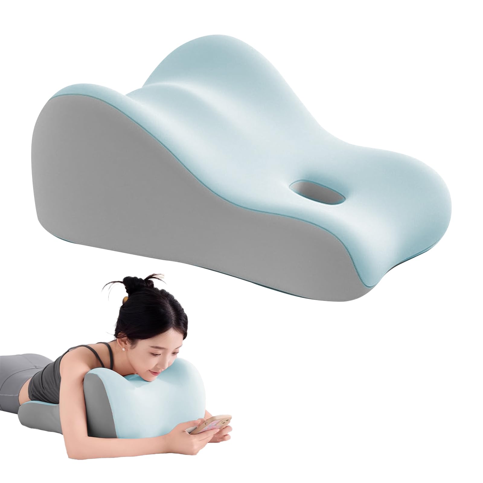 kaobbfacai Intimacy Support Wedge Pillow for Couples, Memory Foam Positioning Cushion for Back, Neck & Waist Pain Relief with Washable Cover, Portable Design for Relaxing, Reading & Adult Play-Blue