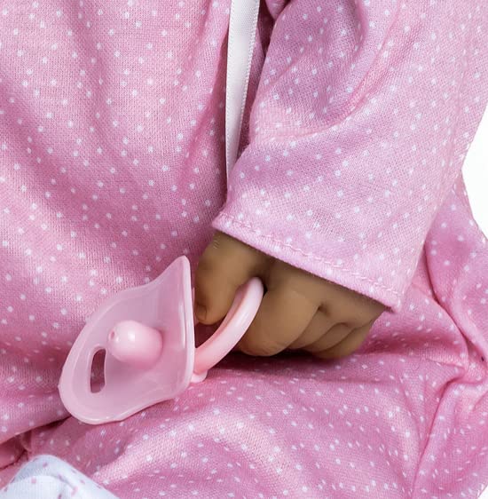 JC Toys La Baby Hispanic 20-inch Small Soft Body Baby Doll La Baby | Washable |Removable Pink and White w/Hat, Pacifier & Magic Bottle | for Children 12 Months +