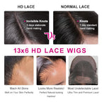Miss Flower 250 Density Ultra-thin Invisible HD Lace Real 13x6 Full Frontal Wigs Human Hair Pre Plucked 28Inch 15A Grade Straight Lace Front Wigs Human Hair Wigs For Black Women