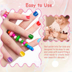 Kids Nail Polish - 18 Color Non Toxic Nail Polish for Kids Quick Dry Peel-Off Water Based Toddler Nail Polish, Rainbow Colors Gifts Nail Polish Kids for Ages 3+