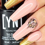 Young Nails Gel Top Coats & Base Coat - High Gloss Shine, Clear Gel Polish Top Coat, UV & LED, Gel Acrylic Dip Powder Nails