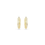 Swarovski Matrix Hoop Earrings, Round Cut, Clear, Gold-Tone Finished