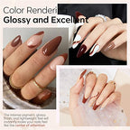 Modelones Dip Powder Nail Kit Starter, 4 Colors Nude Brown Skin Tones Dipping Powder Liquid Set with Base Top Coat Activator Nail Art Beginner DIY Salon