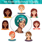 4 Pack Satin Bonnet Silk Bonnet for Sleeping Women, Hair Sleep Bonnets for Women, Wide Soft Band Sleep Cap for Curly Hair Braids
