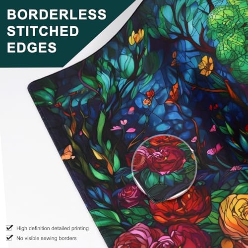 MTG Playmat, TCG Card Game Playmat, Stitched Edge, Non-Slip Rubber Bottom - 24 x 14 inch - Forest