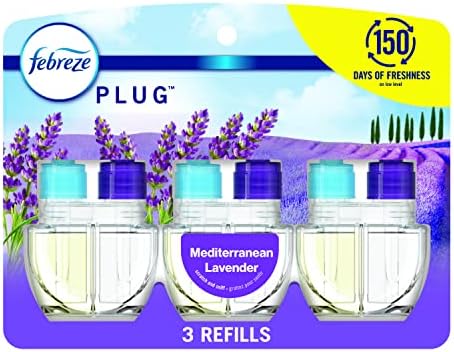 Febreze Plug in Air Freshener and Odor Eliminator Variety Pack - Hawaiian Aloha & Mediterranean Lavender Scent 6 Count Mix Pack