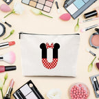 Cute Cartoon Mouse Gifts Initial A-Z Personalized Makeup Bag Monogrammed Cosmetic Bags Magic Mouse Stuff Funny Mouse Themed Gifts Mouse Lover Gifts Wizard Gifts Birthday Gifts for Women Girls (U)