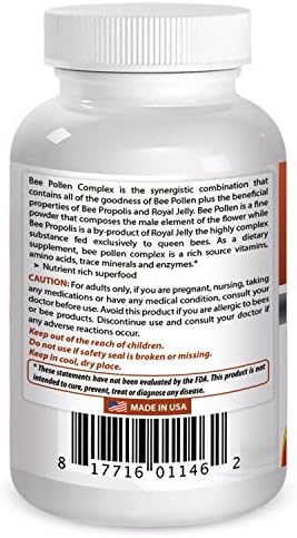 Best Naturals Bee Pollen Complex 1000 mg 120 Tablets
