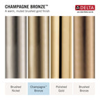 Delta 5-Setting Champagne Bronze Shower Head with High Pressure Spray, 6 Inch Round Shower Head, Showerheads, 1.75 GPM Flow Rate, Champagne Bronze 52535-CZ