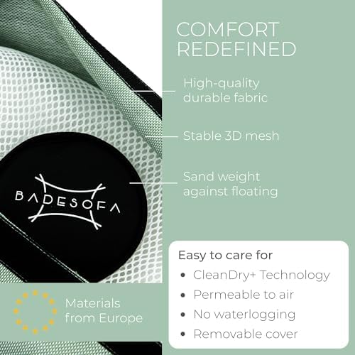 Bath Pillow S | Extra Comfortable Mesh Bath Cushion with Magic Dry Function | Green, Size: 19.7x23.6 inches | Hygienic Home Spa Pillow for Bathtub or Hot Tub