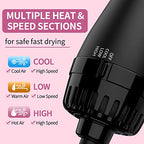Hair Dryer Brush Blow Dryer Brush in One, Upgraded 4 in 1 Hair Dryer and Styler Volumizer with Negative Ion Anti-frizz Ceramic Titanium Barrel Hot Air Brush Hair Straightener Brush 75MM Oval Shape