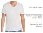 Hanes Mens Cotton, Moisture-wicking V-neck Tee Undershirts, Multiple Packs And Colors, White, Large US