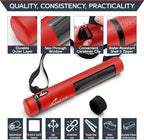 Quiver Time Red XL Orion Playmat Tube - TCG MtG Playmat Tube Case Bag with Waterproof Zipper, Hidden Dice Pocket, Adjustable Removable Shoulder Strap, See-Through Window, Fits 14" and 15" playmats