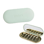 Dosey Compact Travel Pill Organizer - Pill Case with 7 Compartments for Medicine Storage & Protection – Stylish & Elegant Medication Organizer with Mirror, Sage