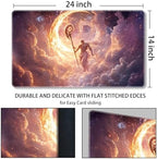MTG Playmat Magic Card Playmat Game Mat,TCG & CCG Card Games Mat with Free Storage Bags Size 24 x 14 Inches (No with Zones,God)