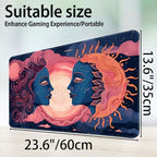 for MTG Game Playmat, for Magic TCG Rubber Play mat,Tabletop Card Playmats with Smooth Surface,Trading Card Inked Game Mat,Battle Game,Art Sun and Moon