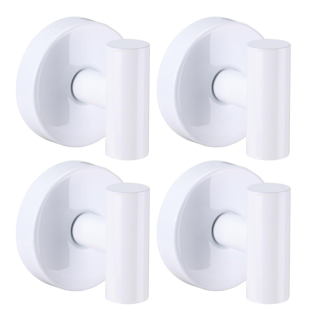 warlve Heavy Duty Reusable Suction Cup Hooks for Shower - No Drill Bathroom/Glass/Mirror/Tiles & Metal Surfaces,and Smooth Non-Porous Surfaces for Towels, Robes, Loofahs (4, White)