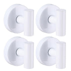 warlve Heavy Duty Reusable Suction Cup Hooks for Shower - No Drill Bathroom/Glass/Mirror/Tiles & Metal Surfaces,and Smooth Non-Porous Surfaces for Towels, Robes, Loofahs (4, White)