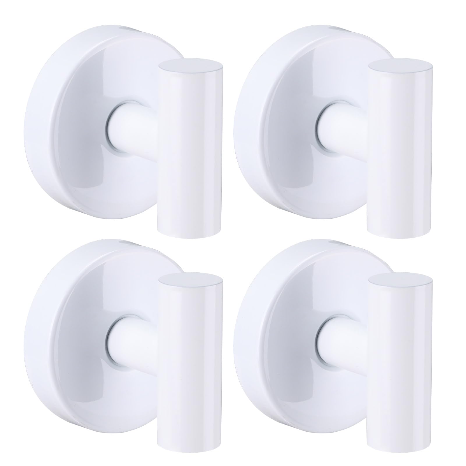 warlve Heavy Duty Reusable Suction Cup Hooks for Shower - No Drill Bathroom/Glass/Mirror/Tiles & Metal Surfaces,and Smooth Non-Porous Surfaces for Towels, Robes, Loofahs (4, White)