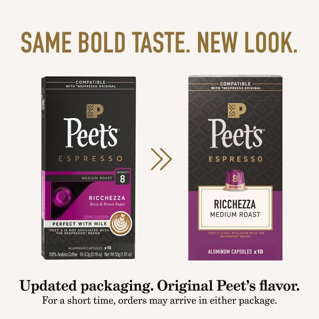 Peet's Coffee Espresso Capsules, Classic Variety Pack, 40 Count