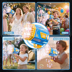 Bubble Gun, 125 Holes Bubble Machine with Lights, Bubble Guns for Kids Ages 4-8 Year Old, Big Bubble Gun Blaster for Wedding, Summer Outdoor Toy Birthday Bubble Maker Party Favors (Blue)