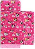 Jay Franco Toddler Nap Mat with Built-in Pillow and Blanket - Soft 46 x 20-inch Microfiber Kids Sleeping Bag for School or Sleepover, Pink - Minnie Mouse
