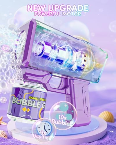 Bubble Gun 2 Packs for Kids, Automatic Bubble Machine with 2 Bottles &25 Bags Refill Solution, Bubble Maker Gifts for Kids, Outdoor Game Toys for Boys&Girls Ages 3+