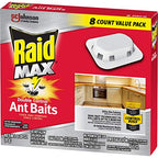 Raid Max Double Control Ant Baits, Household Use Defense System to Control Bugs, Dual Bait Technology 0.28 Ounce (Pack of 2)