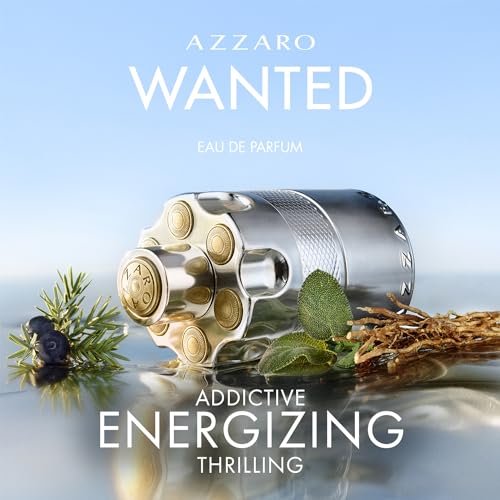 Azzaro Wanted Eau de Parfum - Energizing & Intense Mens Cologne - Woody, Aromatic & Spicy Fragrance - Fresh Notes of Juniper Berries, Sage, Vetiver - Lasting Wear - Luxury Perfumes for Men
