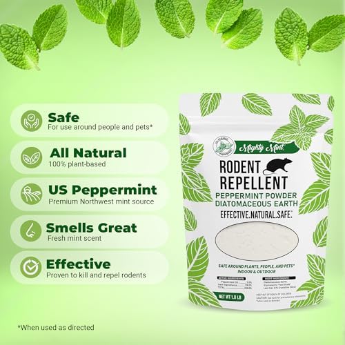 Mighty Mint Rodent Repellent, Diatomaceous Earth Peppermint Pest Powder, 1 lb