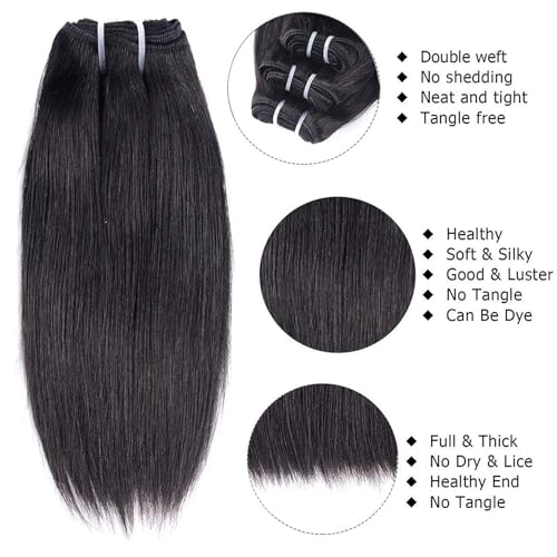 Liang Dian 16 Inch Human Hair Bundles Natural Color 4 Bundles With 14" Closure 12A Brazilian Virgin Hair 100% Unprocessed Straight Human Hair Bundles(16" 16" 16" 16" with 14" Closure)