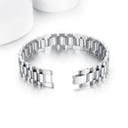 ChainsHouse Men Stainless Steel Bracelet Silver Adjustable Custom Engraved