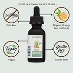 Go Healthy DHA Omega 3 Drops for Kids, Toddlers & Infants - Vegan Fish Oil Alternative - Supports Brain & Eye Development, Just 3 Ingredients, Organic Orange Flavor, 30-60 Servings