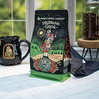 Bones Coffee Company Highland Grog Flavored Coffee Beans, Medium Roast Ground Coffee Low Acid, Butterscotch Caramel Flavor (12 oz)