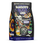 Bones Coffee Company Blueberry Blast Cake Flavored Coffee Beans, Whole Bean Coffee Medium Roast Low Acid, Blueberry Pancakes Flavor (12 oz)